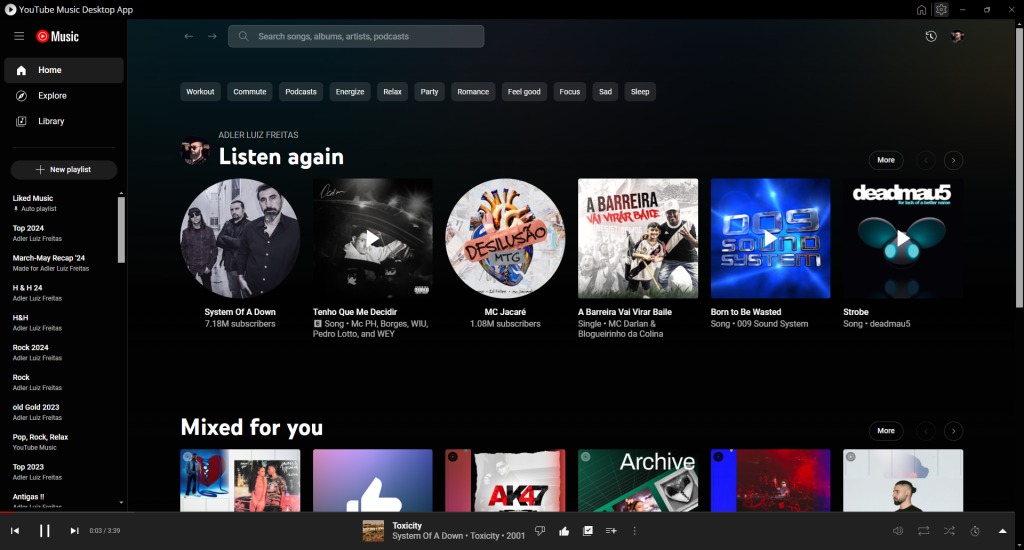 YouTube Music Premium APK for PC
